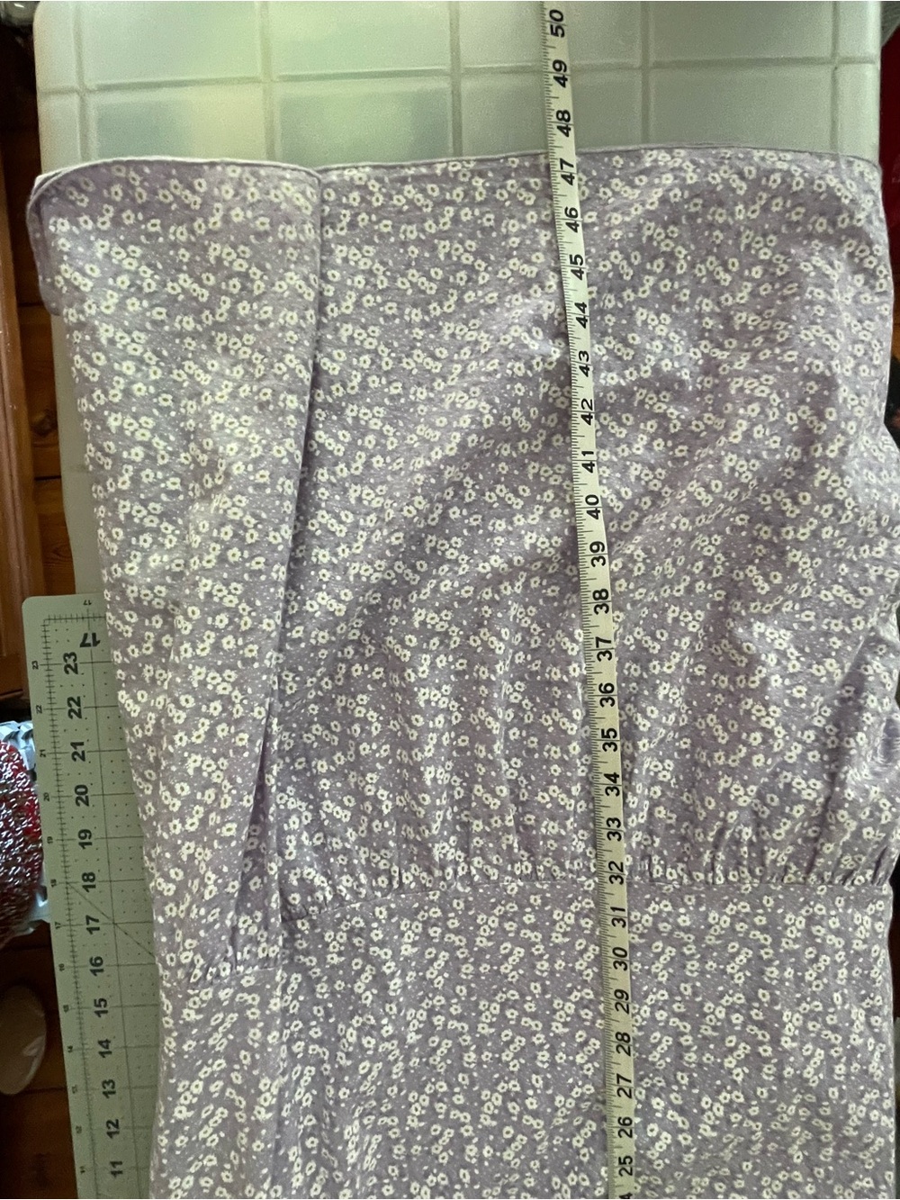 Suzy D 100% Cotton Lavender Floral Ruffle Tiered Maxi Slip Dress NWT Size S - Picture 7 of 7